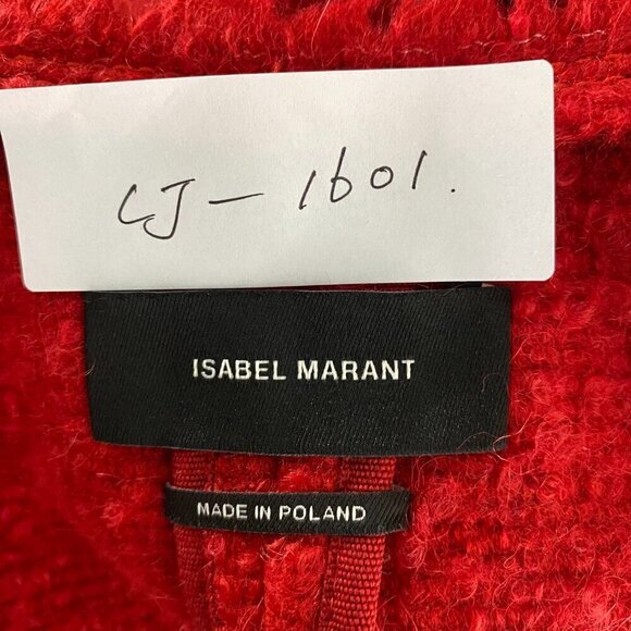 Isabel Marant Blazer Jacket Size 36 Virgin Wool Mohair Blend Red Fringe CJ-1601 - Picture 2 of 8